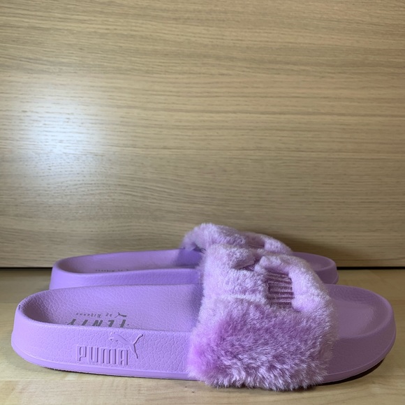 puma furry slides size 12